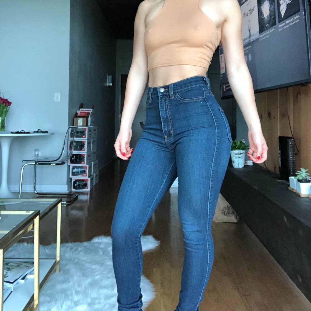 Skinny high rise dark wash fashion nova jeans